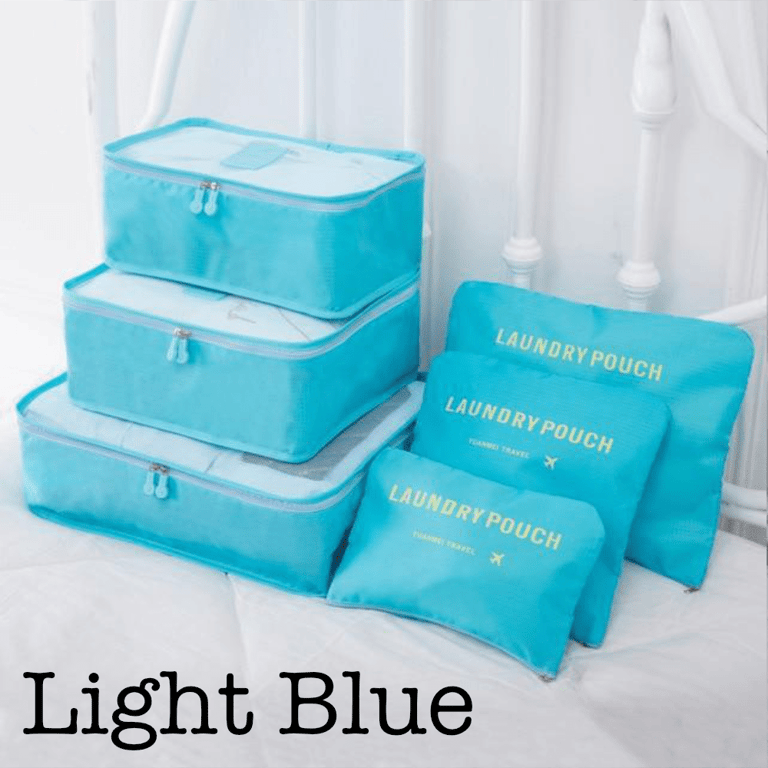 6 Piece Travel Organizer - Light Blue