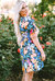 Alena Collared Split Neck Floral Flared Dress