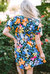 Alena Collared Split Neck Floral Flared Dress