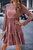 Amari Long Sleeve Tiered Ribbed Velvet Dress - Chestnut