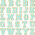 Aqua Self Adhesive Chenille Letters Patches - Aqua