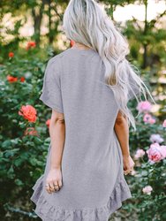 Belen Lace Ruffled T-shirt Dress