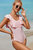 Bonnie Ruffle Overlapping Backless One-piece Swimwear - Pink