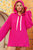 Brynn Bubble Textured Waffle Hoodie - Rose