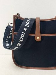 Canvas Courier Crossbody Bag - Black