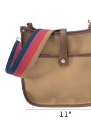 Canvas Courier Crossbody Bag - Tan