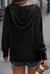 Collins V Neck Ribbed Drop Shoulder Hooded Sweater