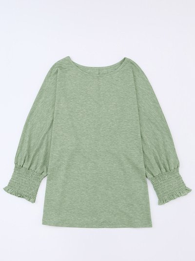 Threaded Pear Dani Smocked 3/4 Sleeve Casual Loose Top product