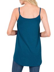 Gemma Spaghetti Strap V-Neck Flowy Tunic Tank Top