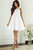 Gloria Boho Eyelet Pattern Halter Neck Sleeveless Dress - White