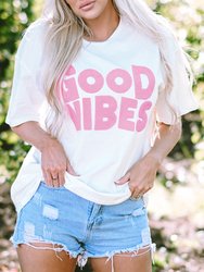 Good Vibes Chenille Embroidered Crewneck Tee