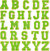 Green Self Adhesive Chenille Letters Patches - Green