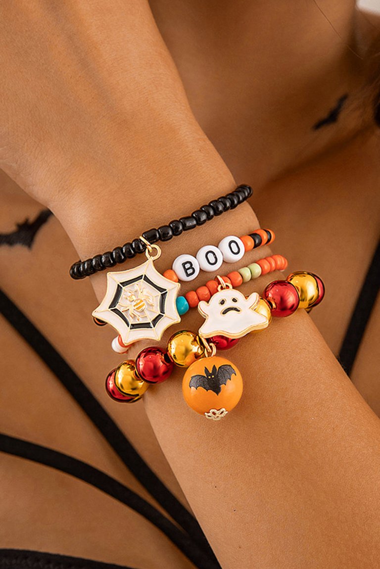 Halloween Beaded Bracelet - Orange