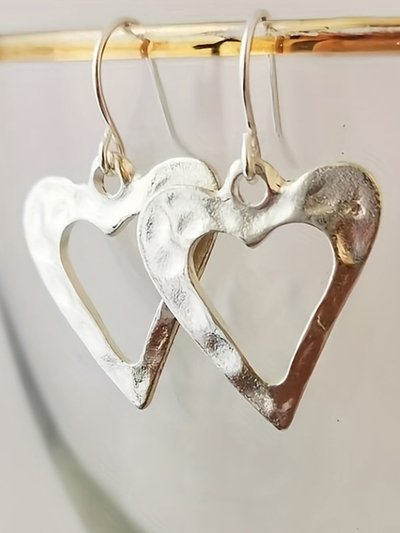 Threaded Pear Hollowed Heart Shape Earrings product