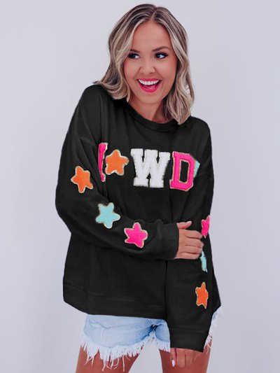 Threaded Pear Howdy Patch Graphic Casual Sweatshirt product