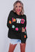 Howdy Patch Graphic Casual Sweatshirt - Black