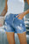 Karla Frayed Hem Denim Shorts - Sky Blue