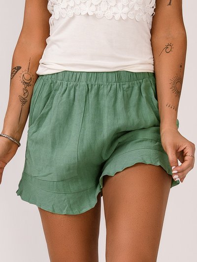 Threaded Pear Katie High Waist Pocketed Ruffle Shorts product
