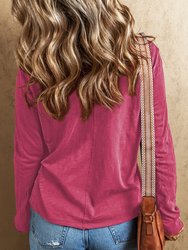 Kinsely V Neck Center Seam Long Sleeve Tee