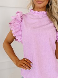 Kori Scalloped Ruffle Sleeve Top