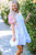 Kori Stripe Contrast Floral Puff Sleeve Tiered Ruffle Dress