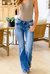 Lana Distressed Medium Wash Flare Jeans