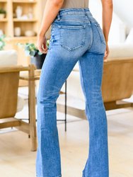 Lana Distressed Medium Wash Flare Jeans