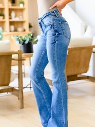 Lana Distressed Medium Wash Flare Jeans