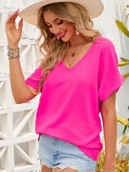 Laurel V Neck Short Sleeve Blouse