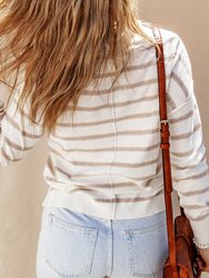 Lauren Cowl Neck Striped Print Drop Shoulder Sweater