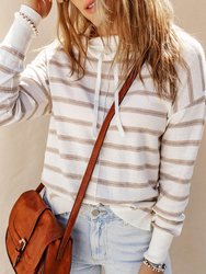 Lauren Cowl Neck Striped Print Drop Shoulder Sweater