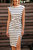 Leilany Stripe Twist Side Split Thigh Midi Dress