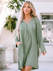 Mallory Roll-tab Sleeve Flowy Casual Dress