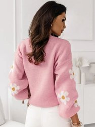 Mariah Floral Pattern Drop Shoulder Sweater