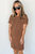 Mckenna Striped Ribbed Knit T-shirt Shift Dress