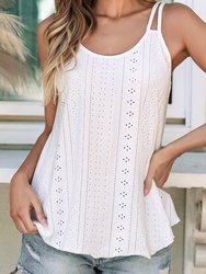 Meadow Eyelet Strappy Scoop-Neck Tank Top