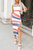 Mina Striped Ribbed Knit Lace-Up Tank Dress - Multicolor