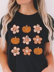 Molly Pumpkin Flower Graphic Top