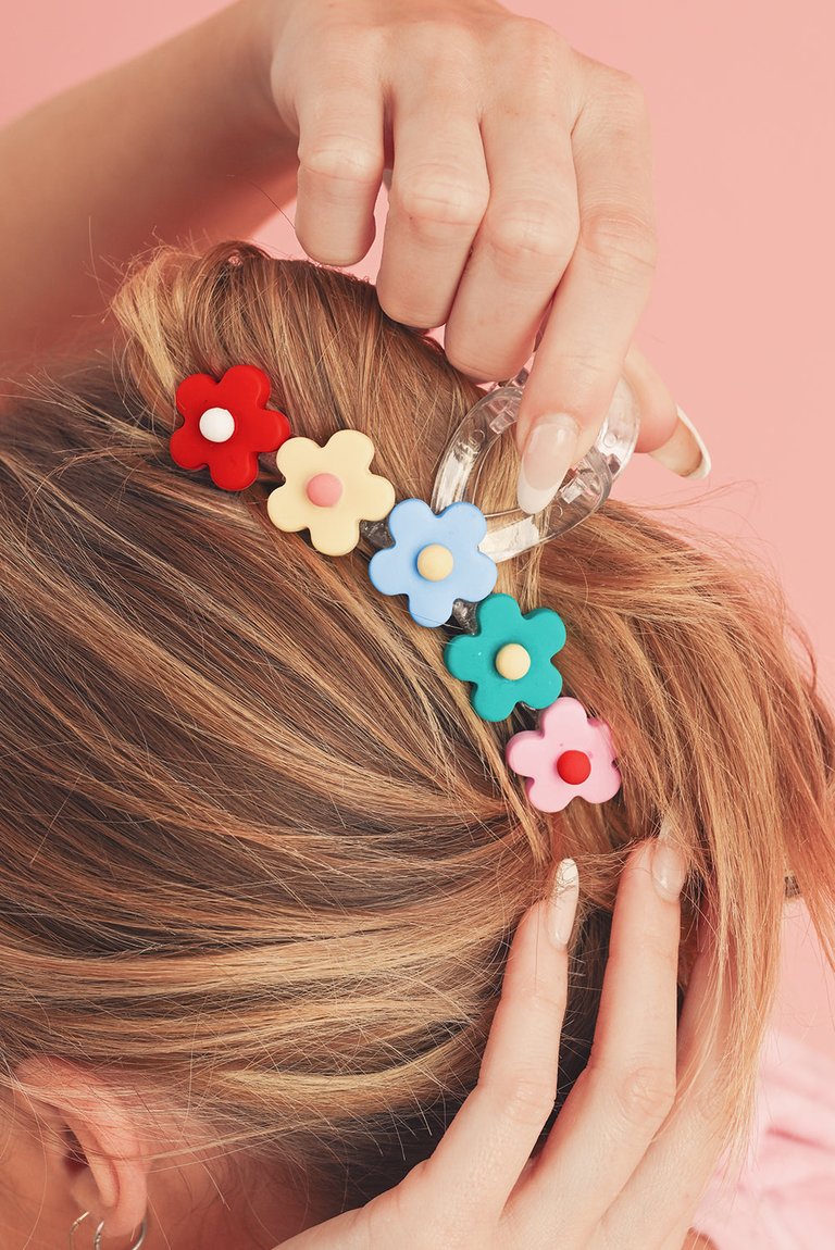 Multicolor Flowers Cute Hair Claw Clip - Multicolor