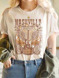 Nashville Music City Graphic Tee - Khaki