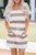 Nia Lace Crochet Short Sleeve Drawstring Striped Dress - White