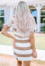 Nia Lace Crochet Short Sleeve Drawstring Striped Dress