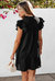 Pearl Ruffle Sleeve V Neck Frilled Shift Dress