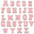 Pink Self Adhesive Chenille Letters Patches - Pink