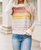 Poppy Stripe Long Sleeve Round Neck Sweater In White Multi - White Multi