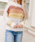 Poppy Stripe Long Sleeve Round Neck Sweater In White Multi