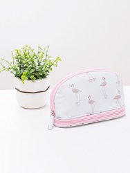 Portable Makeup Bag - White Flamingo