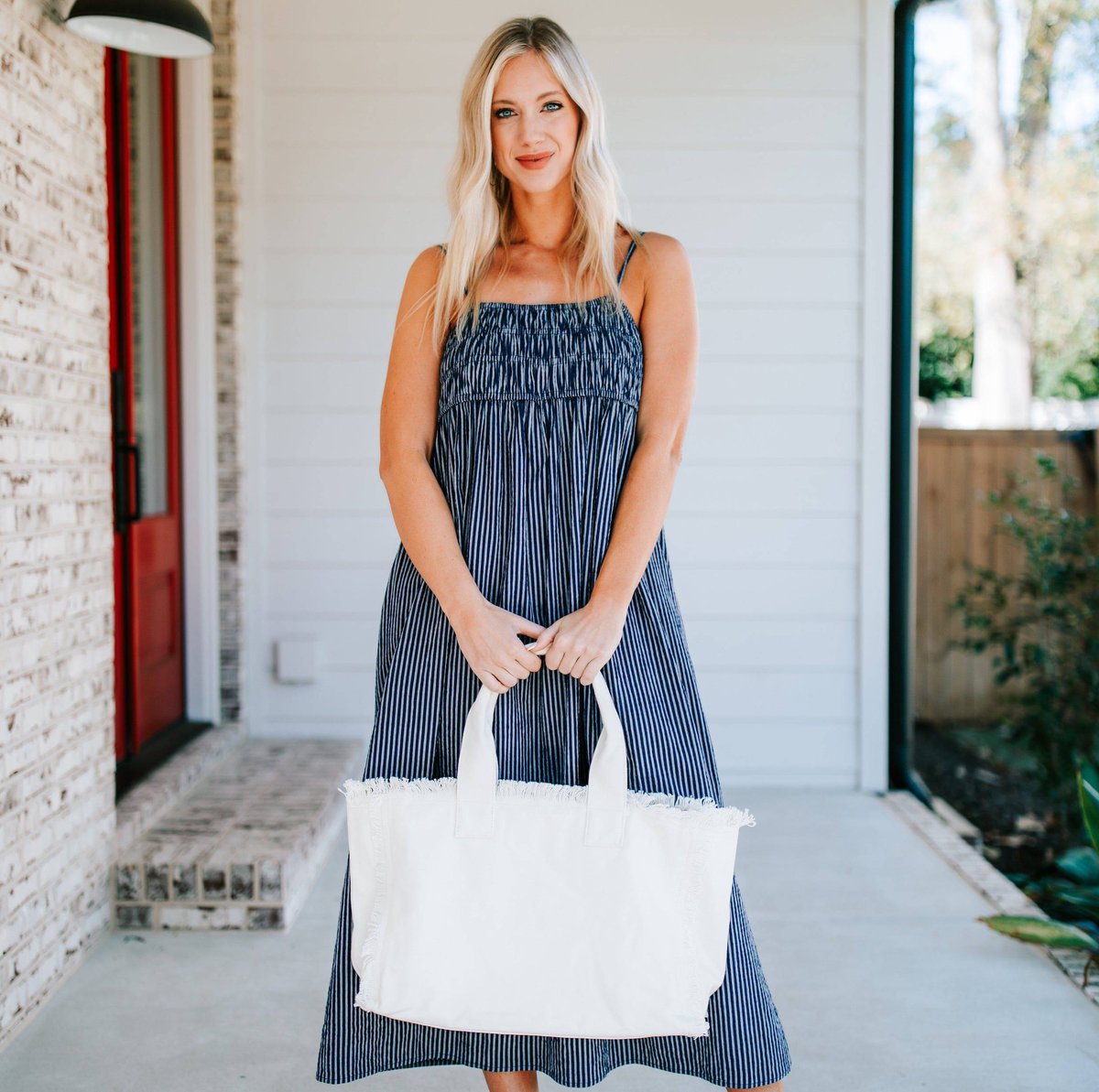 Presley Fray Canvas Tote | The Threaded Pear | Bags & Handbags |  Boutiques