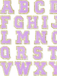 Purple Self Adhesive Chenille Letters Patches - Purple