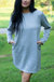 Quincy Textured Long Sleeve Dress - Gray